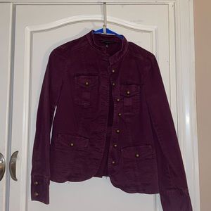 Wine WHBM Military Jacket